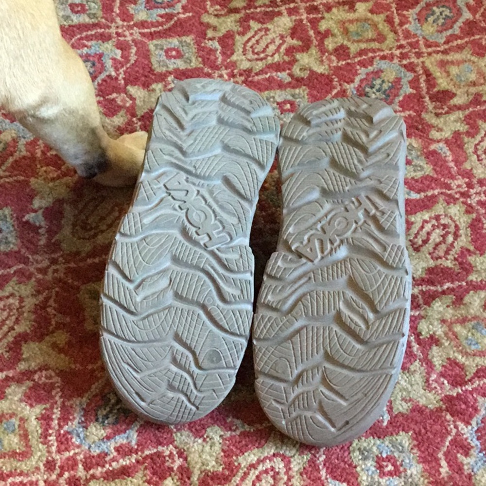 Hoka One One Slip-On Athletic Shoes in Light Gray with White Logo - Picture 8 of 11